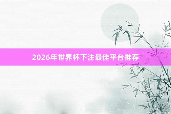 2026年世界杯下注最佳平台推荐